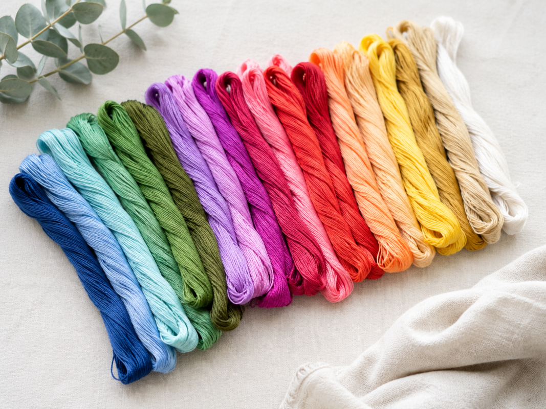 Fargerikt broderigarn