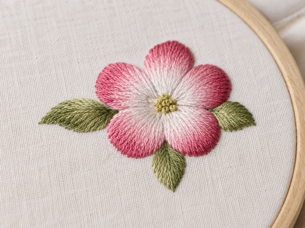Plattsöm i broderi