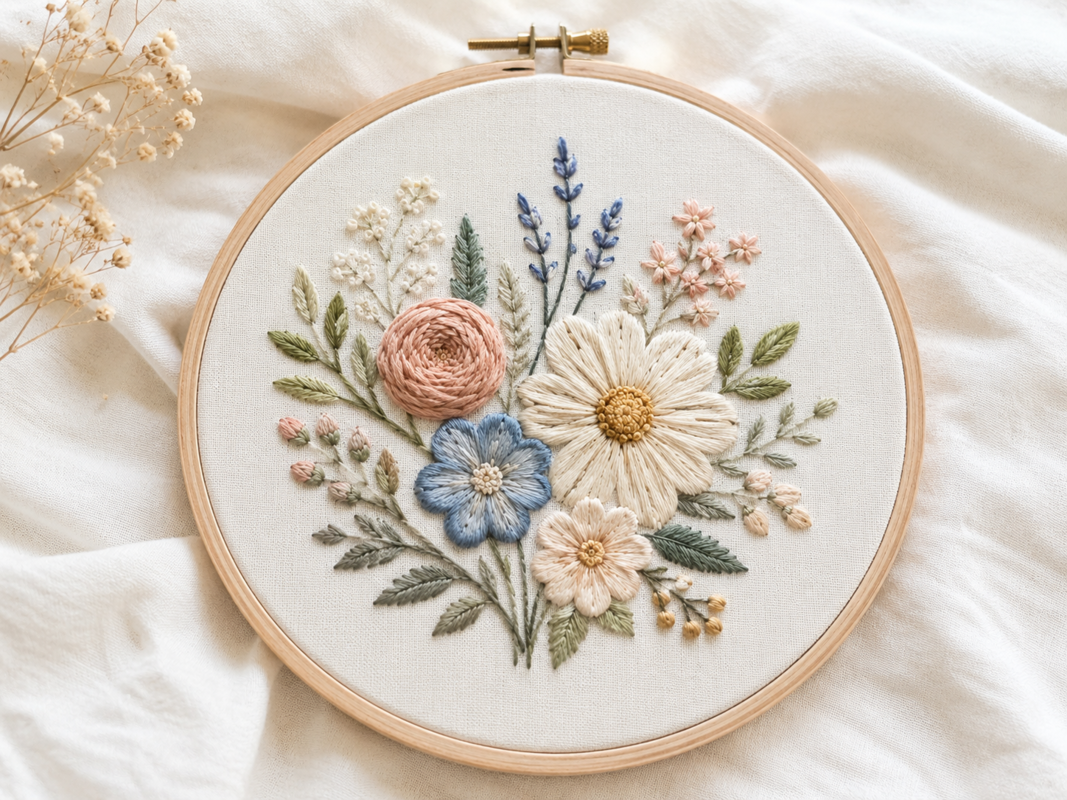 Färdigt broderi med snyggt avslut